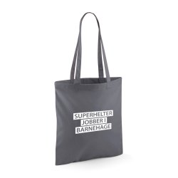 SUPERHELTER JOBBER I BARNEHAGE Handlenett i 100% bomull 10L