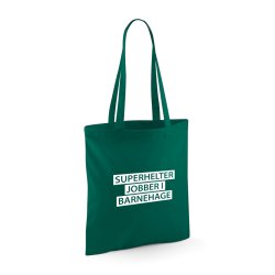 SUPERHELTER JOBBER I BARNEHAGE Handlenett i 100% bomull 10L