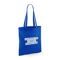 SUPERHELTER JOBBER I BARNEHAGE Handlenett i 100% bomull 10L