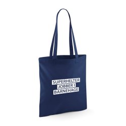 SUPERHELTER JOBBER I BARNEHAGE Handlenett i 100% bomull 10L