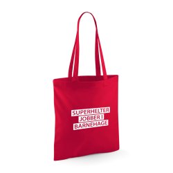 SUPERHELTER JOBBER I BARNEHAGE Handlenett i 100% bomull 10L