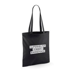 SUPERHELTER JOBBER I BARNEHAGE Handlenett i 100% bomull 10L