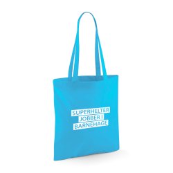 SUPERHELTER JOBBER I BARNEHAGE Handlenett i 100% bomull 10L