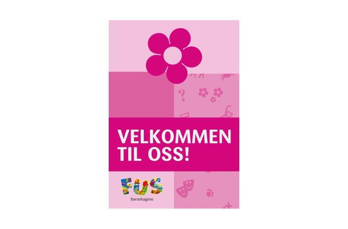 VELKOMMEN TIL OSS 20x29cm, ROSA