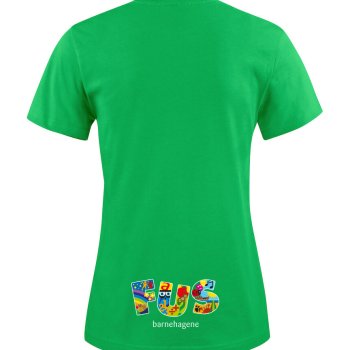 DAME T-SHIRT LETT, GRNN