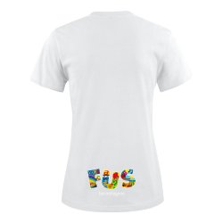 DAME T-SHIRT LETT, HVIT