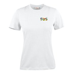 DAME T-SHIRT LETT, HVIT