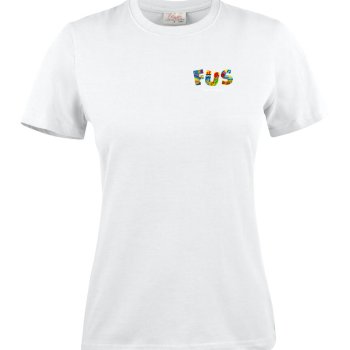 DAME T-SHIRT LETT, HVIT