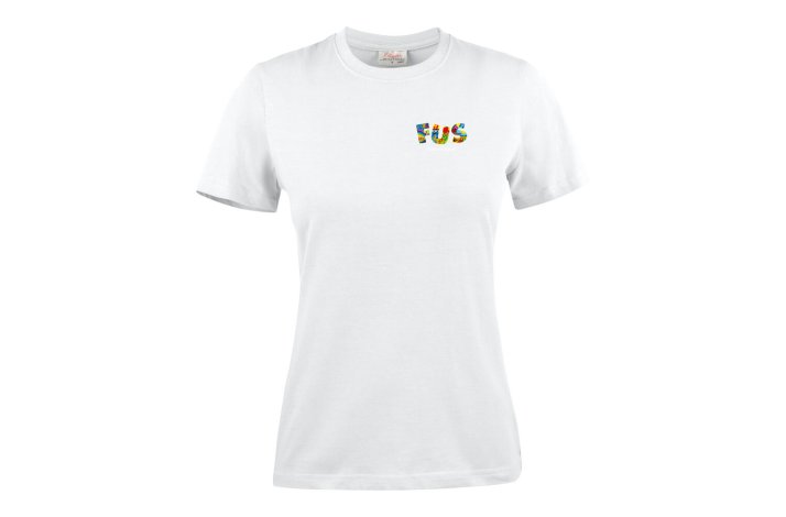 DAME T-SHIRT LETT, HVIT