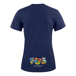 DAME T-SHIRT LETT, MARINE