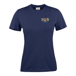 DAME T-SHIRT LETT, MARINE