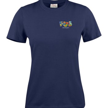 DAME T-SHIRT LETT, MARINE