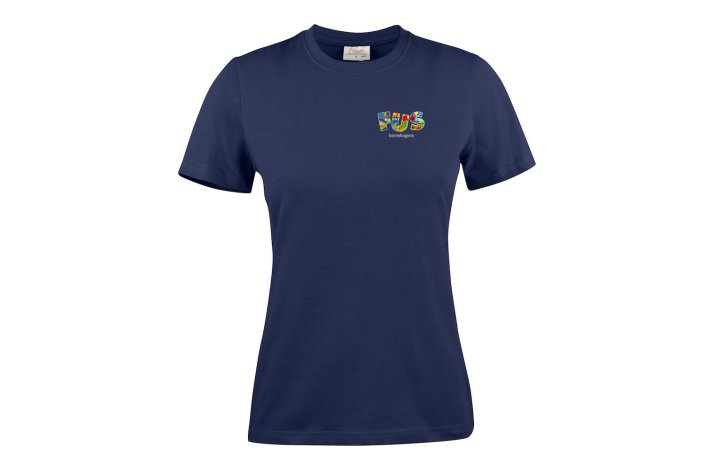 DAME T-SHIRT LETT, MARINE