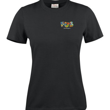 DAME T-SHIRT LETT, SORT