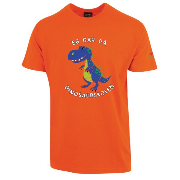 DINOSAURSKOLEN T-SKJORTE VOKSEN, ORANGE