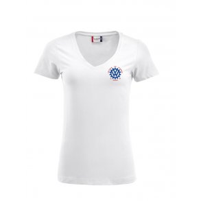 VVW T-skjorte dame med V-hals, Hvit