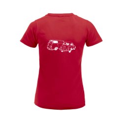 VVW T-skjorte dame med V-hals, Rd