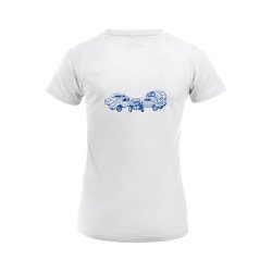 VVW T-skjorte dame med V-hals, Hvit