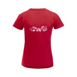 VVW T-skjorte dame med V-hals, Rd