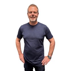 Merinoull T-skjorte, marinebl� � dame og unisex
